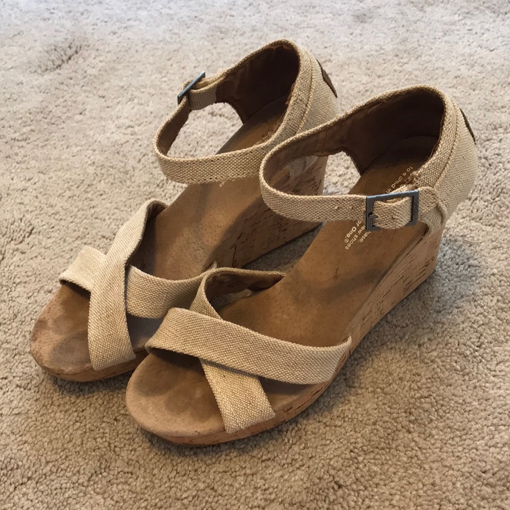 TOMS Sienna Cork Wedge Sandal